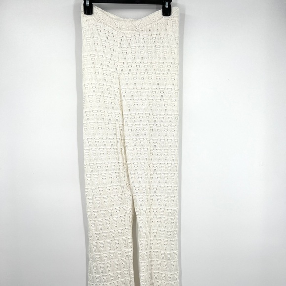 WAYF - Womens High Rise Open Stitch Straight Leg Pants in Ivory Size Small NWT - Picture 3 of 14